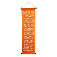 Hanging Banner LIVE LAUGH LOVE Orange