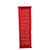 Hanging Banner LIVE LAUGH LOVE Red