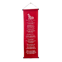 Hanging Banner THINGS WE CAN LEARN FROM DOGS Red