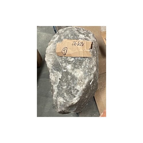 Himalayan Salt ORNAMENT 25-35KG Wooden Base GREY